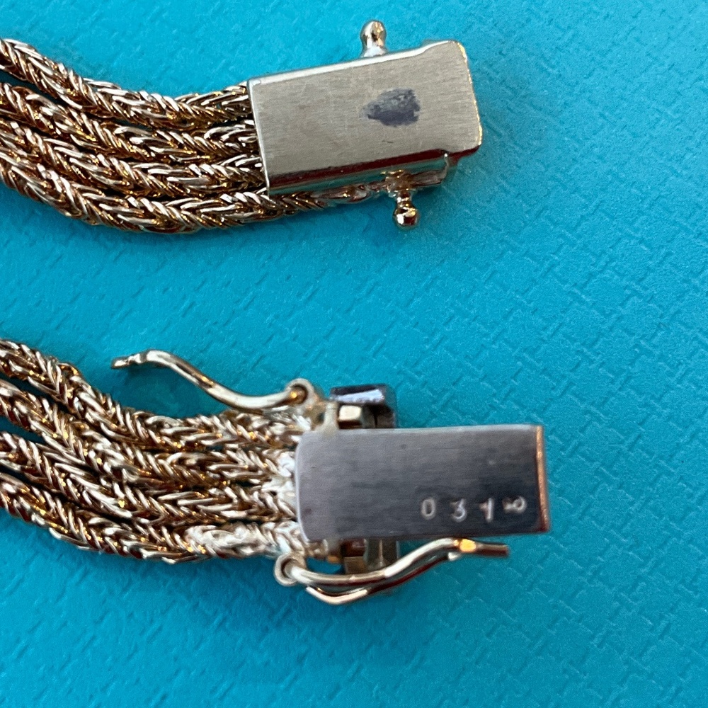 TIFFANY & CO. Vintage 18k Gold & Diamond Rope Bracelet - Picture 5 of 13